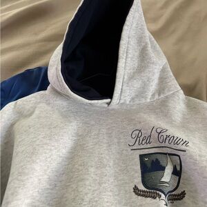 Vintage Red Crown lodge hooded sweat shirt